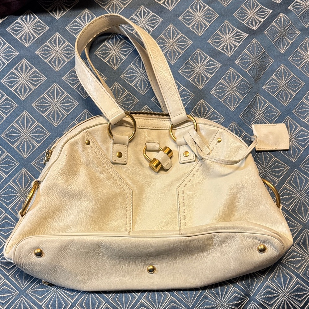 YSL Muse - Elegant White Leather Handbag